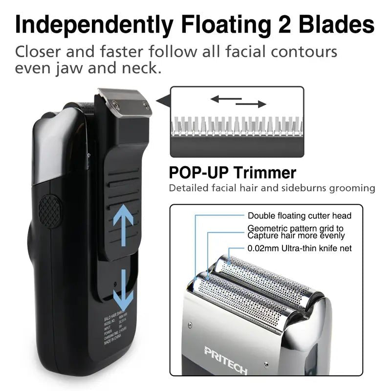2 - in - 1 Electric Foil and Bald Shaver for Men - Smith Beauty Store