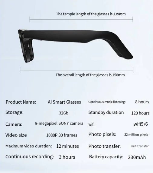 AI Camera Smart Glasses - Smith Beauty Store