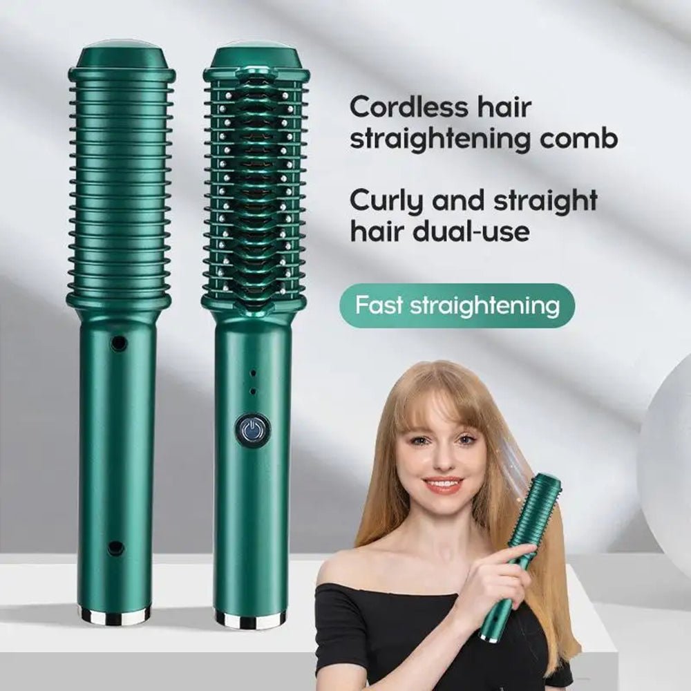 Dual - Purpose Electric Hair Comb for Curling & Straightening - Smith Beauty Store