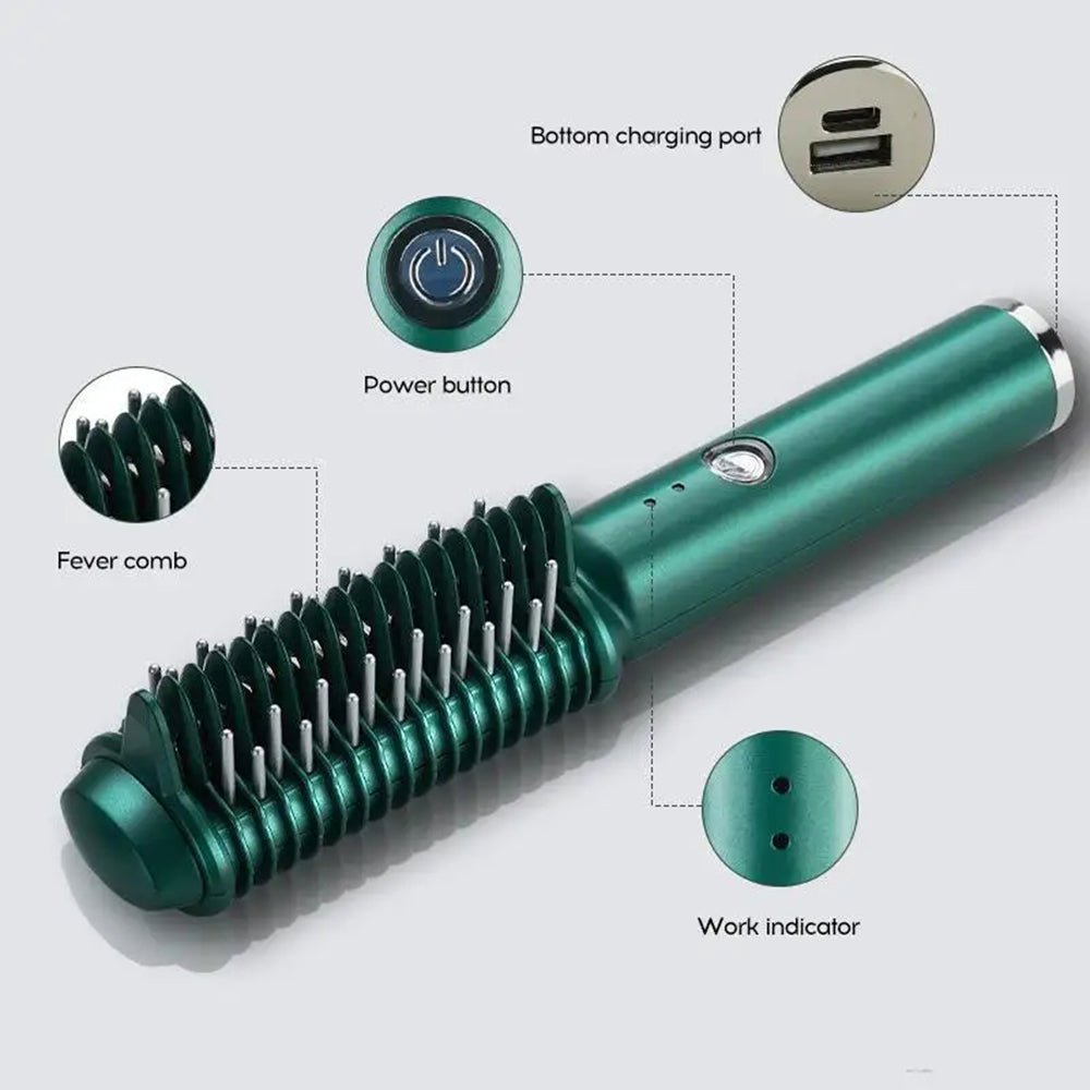Dual - Purpose Electric Hair Comb for Curling & Straightening - Smith Beauty Store