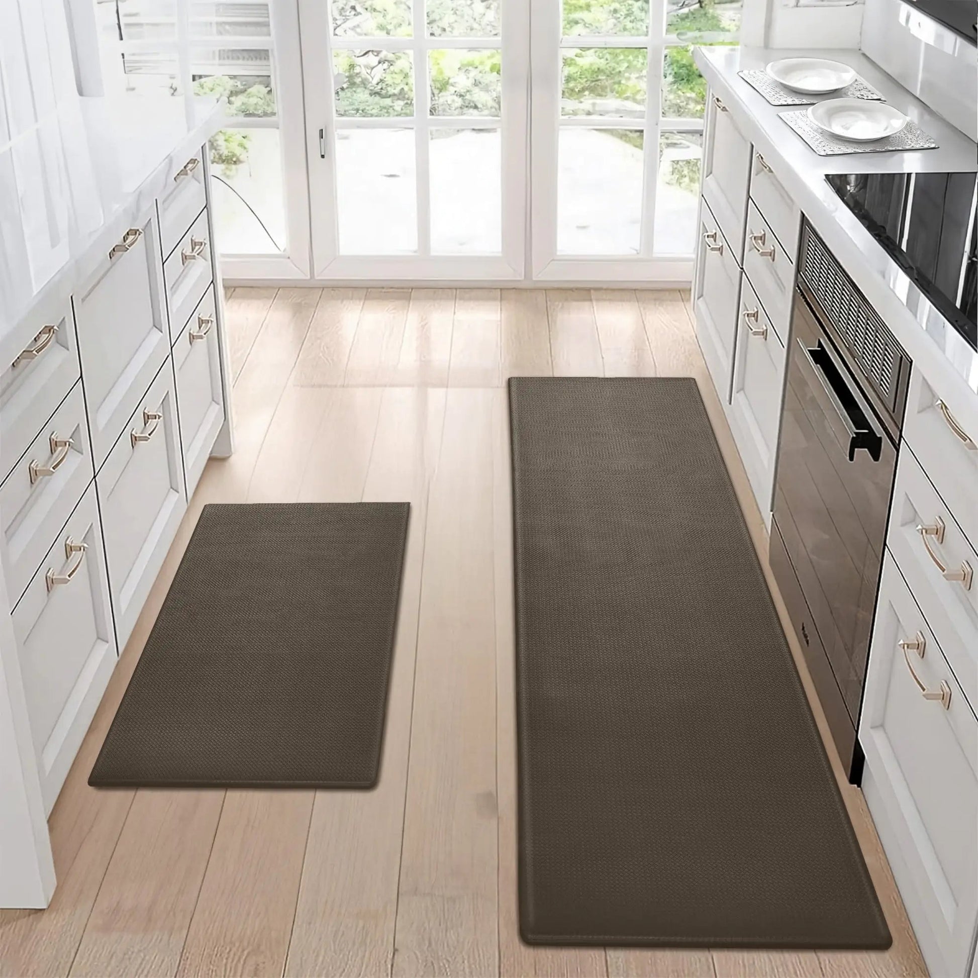 Kitchen Floor Mat Two - piece Set Of Non - slip, Waterproof And Easy To Scrub For Home, Kitchen - Smith Beauty Store