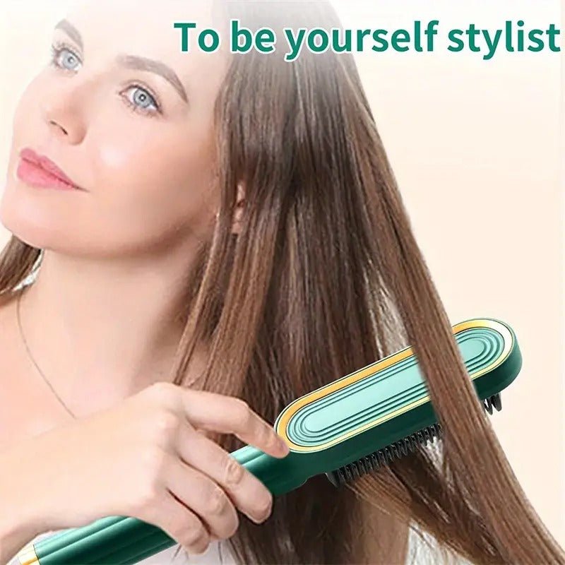 LCD Hair Straightening Comb with Dual - Use Curling Iron - Smith Beauty Store
